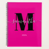 Heet Roze Handtekening Monogram 2025 Planner (Voorkant)