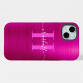 Heet Roze Handtekening Monogram Folie iPhone Hoesje (Achterkant horizontaal)