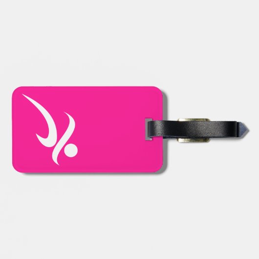 Heet Roze Hardlopen; Runner Bagagelabel (Achterkant horizontaal)