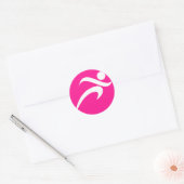 Heet Roze Hardlopen; Runner Ronde Sticker (Envelop)
