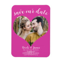 Heet Roze Hart Foto Bruiloft Save the Date