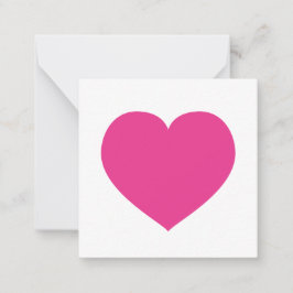 Heet roze hart liefde notitie zoet modern notitiekaartje