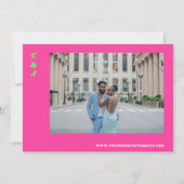 Heet Roze Heldere Retro | Groovy Ampersand Wedding Kaart (Achterkant)