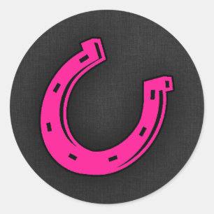 Heet Roze Hoefijzer Ronde Sticker