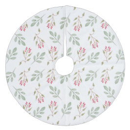 Heet roze Holly Berry Kerstboom Rok Fleece Kerstboom Rok