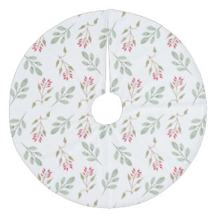 Heet roze Holly Berry Kerstboom Rok Fleece Kerstboom Rok