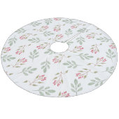 Heet roze Holly Berry Kerstboom Rok Fleece Kerstboom Rok (Gekanteld)