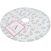 Heet Roze Holly Berry Kerstboom Rok Fleece Kerstboom Rok (Gekanteld)