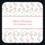 Heet Roze Holly Berry Merry Christmas Gift Sticker<br><div class="desc">Maak uw vakantiegiften extra speciaal met onze Hot Pink Holly Berry Merry Christmas Gift Stickers. Deze charmante Stickers hebben het tijdloze patroon van beige en rode vakantiebladeren,  met een oprechte "Merry Christmas"-begroeting en een aanpasbare naam,  die een persoonlijke touch aan elk cadeau toevoegt.</div>