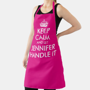 Heet Roze Houd Kalm en Laat Jennifer Handle Het Ap Schort