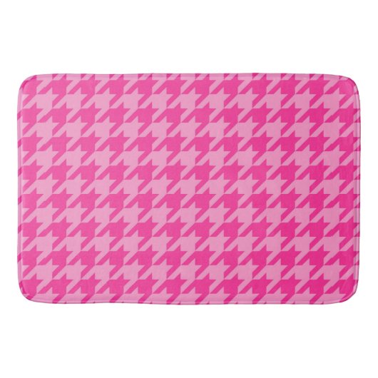 Heet roze houndstooth ruitontwerp badmat (Voorkant)