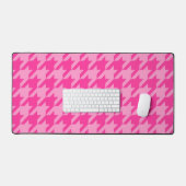 Heet roze houndstooth ruitontwerp bureaumat (Keyboard & Muis)