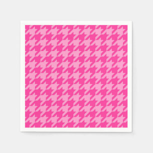 Heet roze houndstooth ruitontwerp servet
