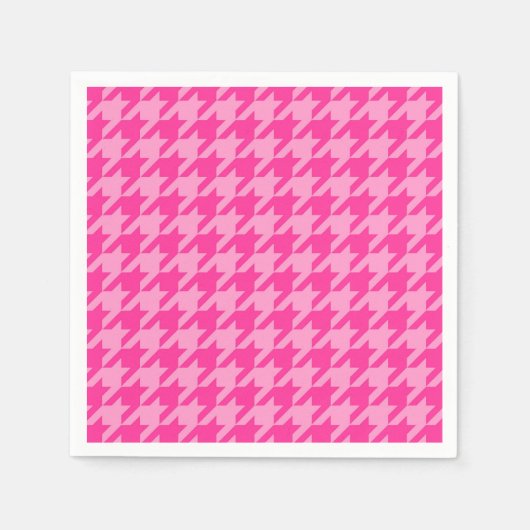 Heet roze houndstooth ruitontwerp servet (Voorkant)