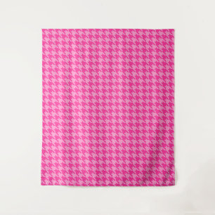 Heet roze houndstooth ruitontwerp wandkleed