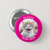 Heet Roze Huisdier Foto Herdenking Ronde Button 5,7 Cm (Voorkant /achterkant)