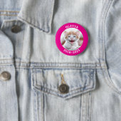 Heet Roze Huisdier Foto Herdenking Ronde Button 5,7 Cm (In situ)