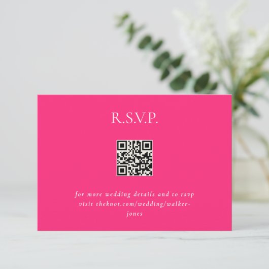 Heet Roze Huwelijk QR Code Hedendaags (Staand voorkant)
