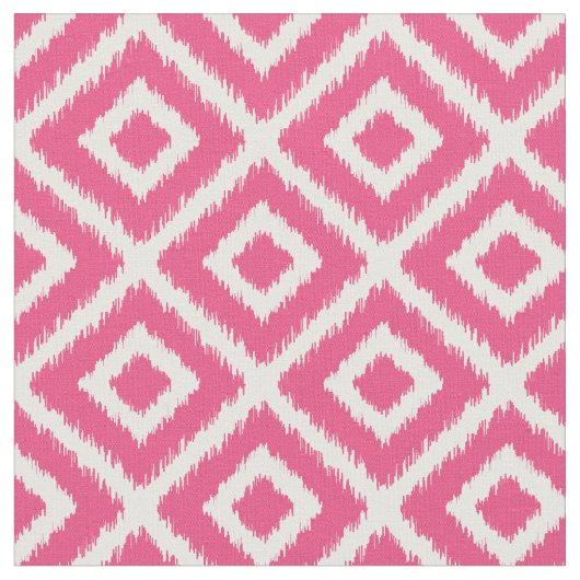 Heet roze Ikat Diamonds Stof (Close Up)