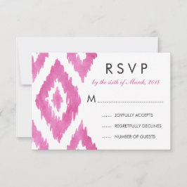 Heet Roze Ikat RSVP Kaartje