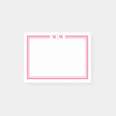 Heet Roze Initiaal Monogram Post-it® Notes (Voorkant)