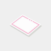 Heet Roze Initiaal Monogram Post-it® Notes (Schuin)