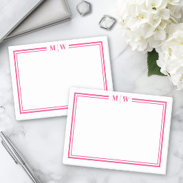 Heet Roze Initiaal Monogram Post-it® Notes