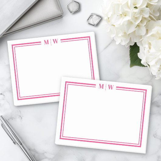 Heet Roze Initiaal Monogram Post-it® Notes