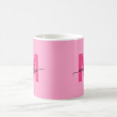 Heet Roze Initiële Naam Monogram Koffiemok (Center)