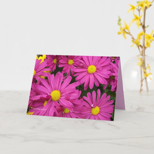 Heet roze kaart (Gele Bloem)