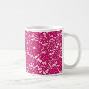 Heet roze kant koffiemok
