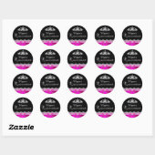 Heet Roze Kant & Tiara Quinceanera Sticker (Vel)