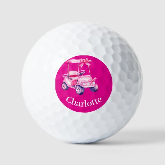 Heet roze kar naam  golfballen (Voorkant)