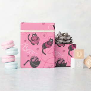 Heet Roze Kat Liefde Kittens en garen Kinderen Cadeaupapier