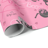 Heet Roze Kat Liefde Kittens en garen Kinderen Cadeaupapier (Rol Hoek)