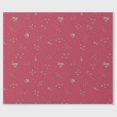 Heet Roze Katten, Cake & Kersen - Valentijn Cadeaupapier (Vlak)