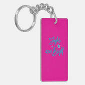 Heet Roze Kerst Acryl Sleutelhanger (Voorkant Links)