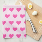 Heet Roze keukenhanddoek - Uw kleur (Quarter Fold)