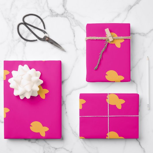 Heet Roze Kinderen Inpakpapier Vel (Voorkant)