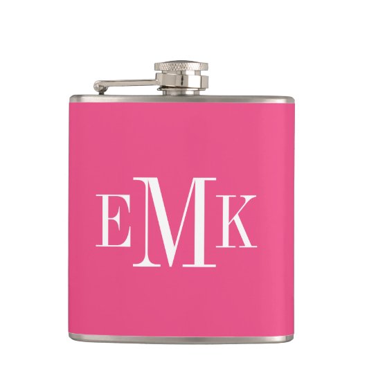 Heet Roze Klassiek Monogram Heupfles (Voorkant)