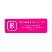 Heet Roze Klassiek Monogram Logo Gepersonaliseerd Etiket (Voorkant)