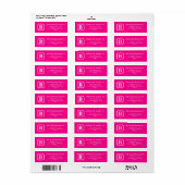 Heet Roze Klassiek Monogram Logo Gepersonaliseerd Etiket (Full Sheet)