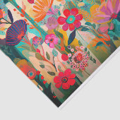 Heet Roze Kleur Bloem Abstract Schilderij Decoupag Tissuepapier (Detail)