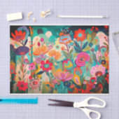 Heet Roze Kleur Bloem Abstract Schilderij Decoupag Tissuepapier (Craft)