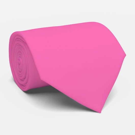 Heet Roze Kleur Effen Vlak Stropdas (Opgerold)