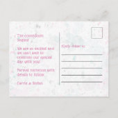 Heet roze kleur spetterende trouw-houd-de-datum-ka briefkaart (Achterkant)