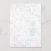 Heet Roze Kleur Spetterende Trouwmenu Menu (Achterkant)