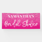 Heet Roze Kleurblok Glitter Bruiloftsfeest Spandoek (Horizontaal)