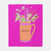 Heet roze kleurrijke bloemen in Mok vrouwen Fleece Deken (Voorkant)