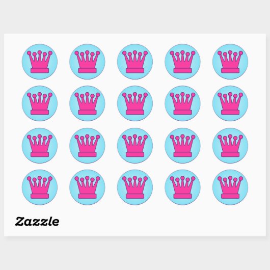 Heet Roze Kroon Sticker (Vel)